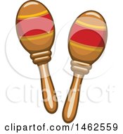 Clipart Of A Pair Of Maracas Royalty Free Vector Illustration