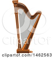 Clipart Of A Harp Royalty Free Vector Illustration
