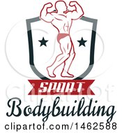 Poster, Art Print Of Male Bodybuilder Posing Design