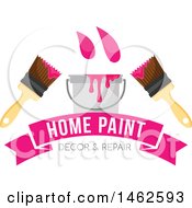 Clipart Of A Pink Painting Design Royalty Free Vector Illustration