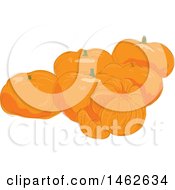 Clipart Of A Group Of Mandarins In Watercolor Style Royalty Free Vector Illustration