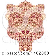 Poster, Art Print Of Tiger Face In Mandala Style
