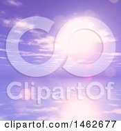 Poster, Art Print Of 3d Purple Sunset Sky And Ocean
