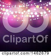 Poster, Art Print Of Party Background With String Lights And Flares