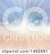Clipart Of A Sun Burst And Flares Background Royalty Free Vector Illustration