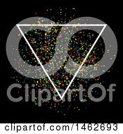 Clipart Of A Triangle Over A Colorful Confetti Background Royalty Free Vector Illustration