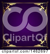 Clipart Of A Golden Border On Purple Royalty Free Vector Illustration