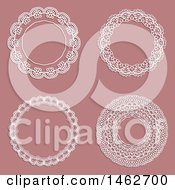 Poster, Art Print Of Lace Frames On A Pink Background