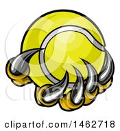 Clipart Of Monster Or Eagle Claws Holding A Tennis Ball Royalty Free Vector Illustration