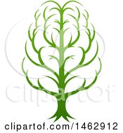 Poster, Art Print Of Gradient Green Brain Tree