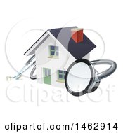 Poster, Art Print Of 3d Stethoscope Around A White Home