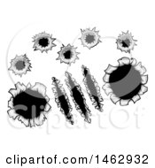 Poster, Art Print Of Bullet Holes And Slashes Through Metal