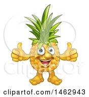 Poster, Art Print Of Pineapple Mascot Character Giving Two Thumbs Up