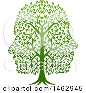 Poster, Art Print Of Green Tree With Profiled Faces In The Canopy