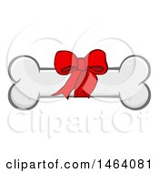 Clipart Of A Bow On A Dog Bone Royalty Free Vector Illustration