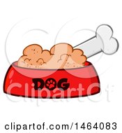 Dog Bone And Food In A Bowl