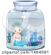 Poster, Art Print Of Cute Mermaid In A Jar
