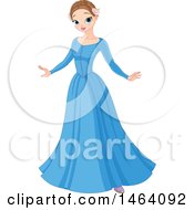 Poster, Art Print Of Pretty Princess In A Blue Dress