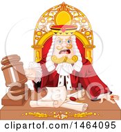 King Judge Banging A Gavel Over Documents