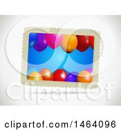 Poster, Art Print Of Gift Card With Party Balloons On A Shaded Background
