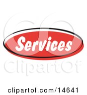Red Services Internet Website Button Clipart Illustration
