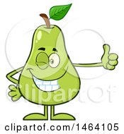 Clipart Of A Pear Mascot Character Giving A Thumb Up Royalty Free Vector Illustration