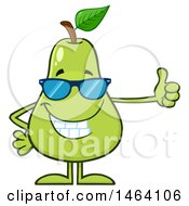 Poster, Art Print Of Pear Mascot Character Wearing Shades And Giving A Thumb Up