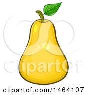 Clipart Of A Yellow Pear Royalty Free Vector Illustration