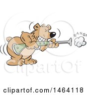 Poster, Art Print Of Bear Shooting A Blunderbuss Gun Bearing Arms