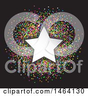 Poster, Art Print Of White Star Frame Over Colorful Confetti On Black