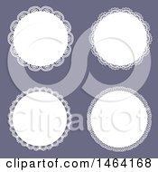 Clipart Of White Lace Frames On Purple Royalty Free Vector Illustration