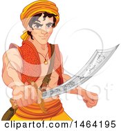Poster, Art Print Of Man Aladdin Wielding A Saber