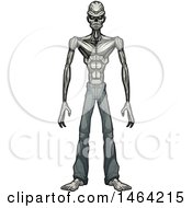Clipart Of A Standing Zombie Royalty Free Vector Illustration