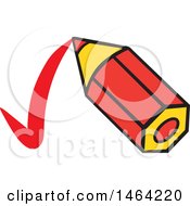 Poster, Art Print Of Short Red Pencil Drawing A Check Mark