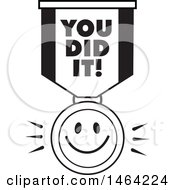 Poster, Art Print Of Black And White Smiley Face And You Did It Ribbon