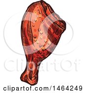 Clipart Of A Sketched Chicken Or Turkey Leg Royalty Free Vector Illustration