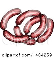 Clipart Of A Sketched Sausage Royalty Free Vector Illustration