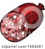 Clipart Of A Sketched Salami Or Sausage Royalty Free Vector Illustration