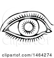 Clipart Of A Black And White Human Eye Royalty Free Vector Illustration