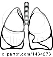 Clipart Of A Black And White Human Pair Of Human Lungs Royalty Free Vector Illustration