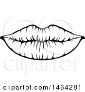 Poster, Art Print Of Black And White Lips