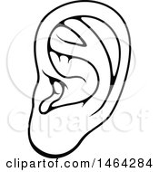 Clipart Of A Black And White Human Ear Royalty Free Vector Illustration by Vector Tradition SM
