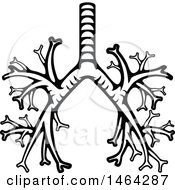 Clipart Of A Black And White Human Trachea Royalty Free Vector Illustration