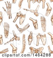 Clipart Of A Seamless Pattern Background Of Human Body Parts Royalty Free Vector Illustration