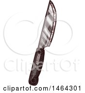 Clipart Of A Sketched Knife Royalty Free Vector Illustration