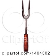 Clipart Of A Sketched Bbq Tool Royalty Free Vector Illustration