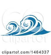 Poster, Art Print Of Blue Splash Ocean Surf Wave Water Design