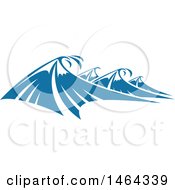 Clipart Of A Blue Splash Ocean Surf Wave Water Design Royalty Free Vector Illustration
