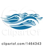 Clipart Of A Blue Splash Ocean Surf Wave Water Design Royalty Free Vector Illustration