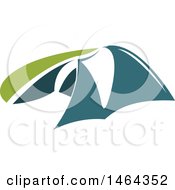 Clipart Of A Teal Tent Royalty Free Vector Illustration